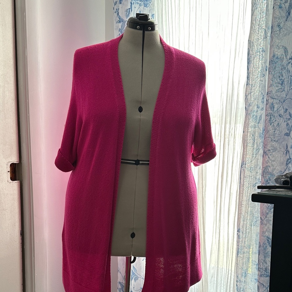 Lilly Pulitzer Fuchsia Open-Front Cardigan